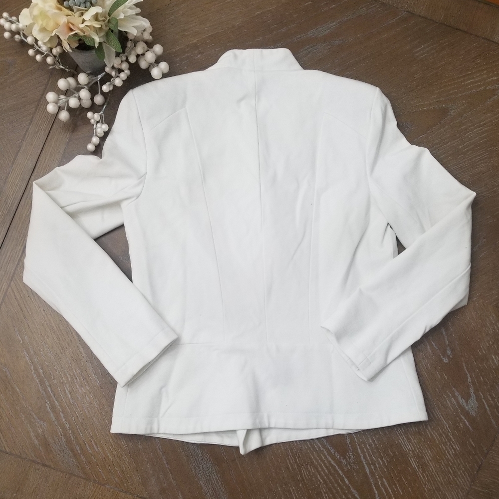 HELMUT LANG White Ponte Moto Jacket Size:L - Picture 6 of 8